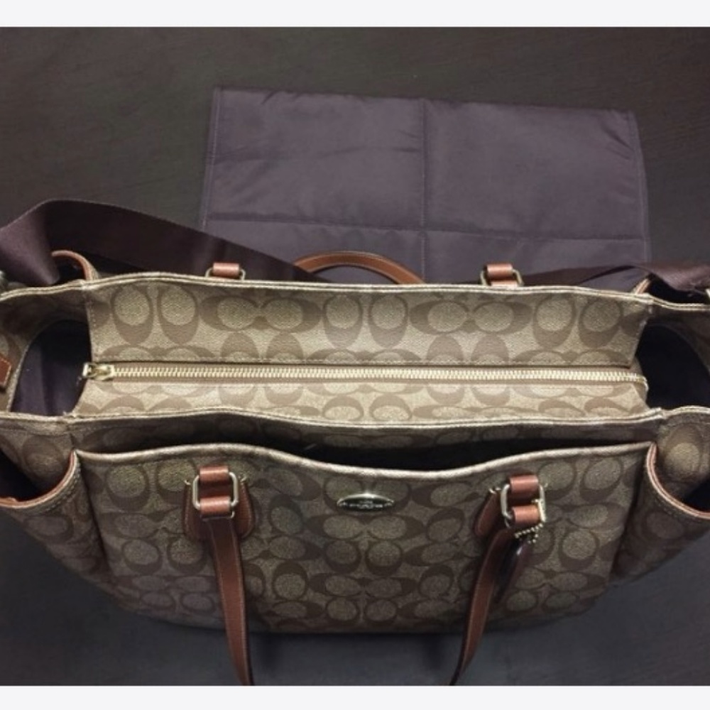 COACH Khaki-Saddle Baby-Diaper Bag or Travel Bag - Picture 2 of 8
